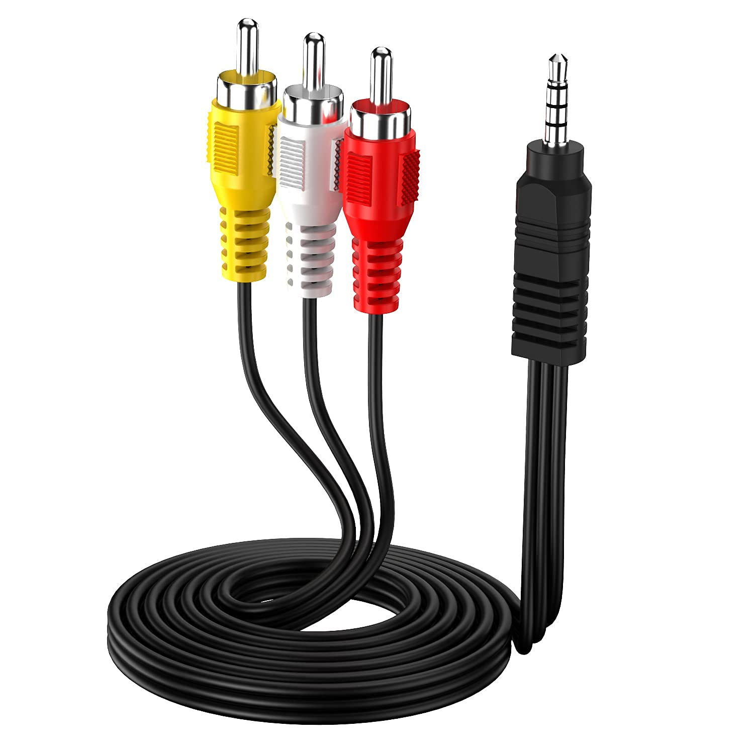 3 RCA Composite Male to 3.5mm Audio Video AV Cable for DVD, Android TV Box